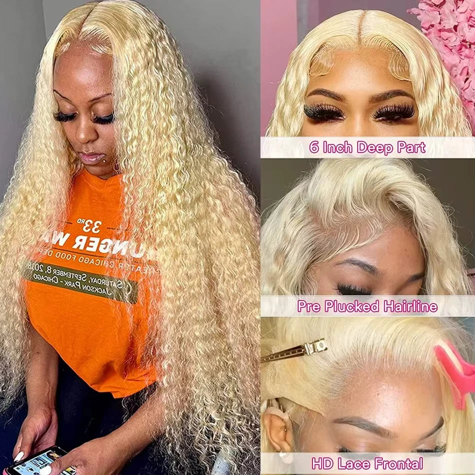 Curly Human Hair Lace Wig — product view