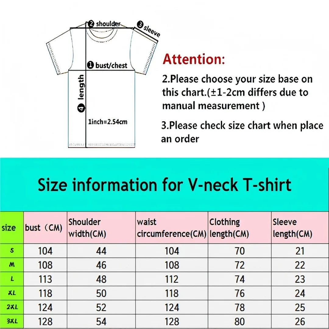 Men's Graphic Print V-Neck T-Shirt