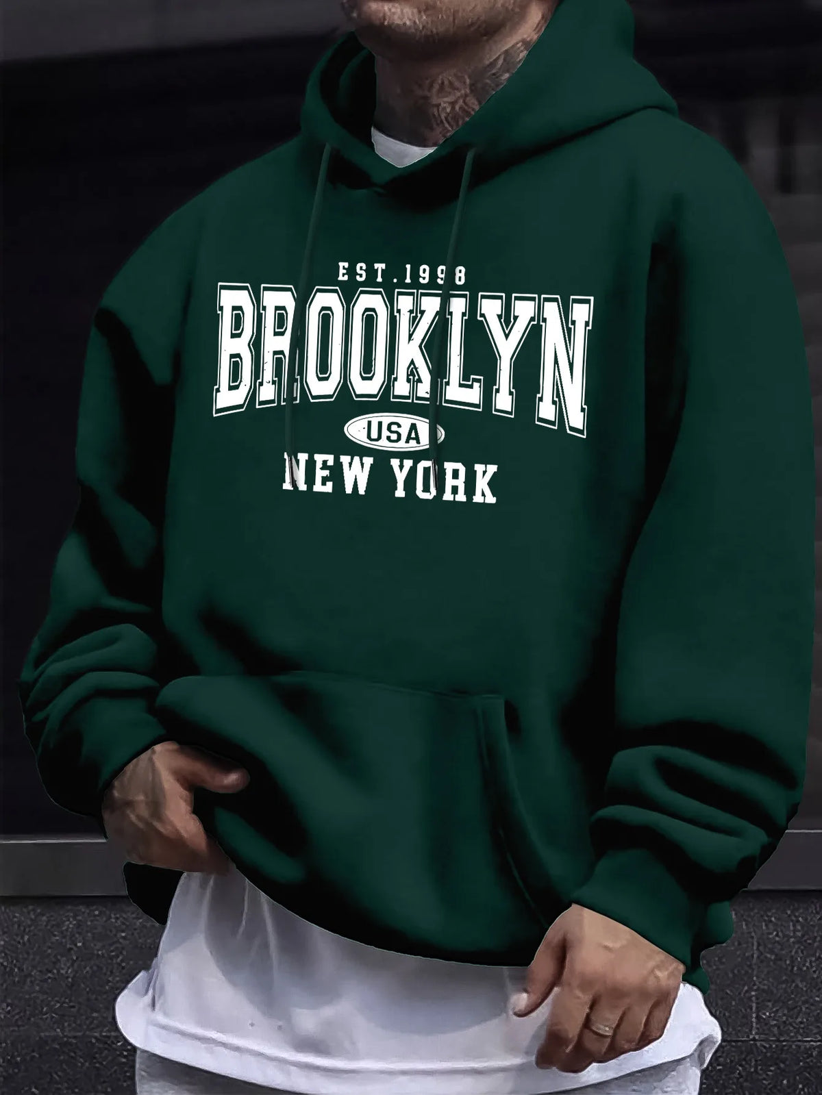 Men's Letter Print Casual Hoodie