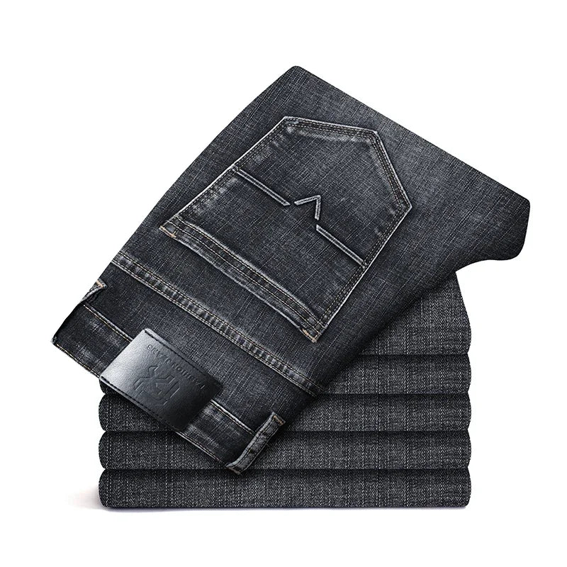 Men's Blue Regular Fit Stretch Denim Jeans — product view