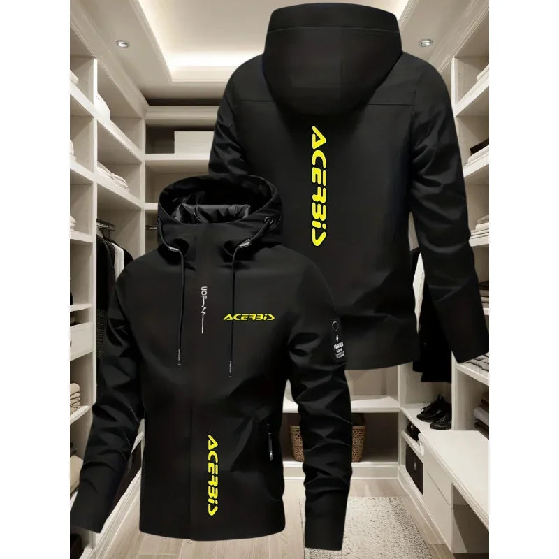 Men's Graphic Print Hooded Zip-Up Jacket