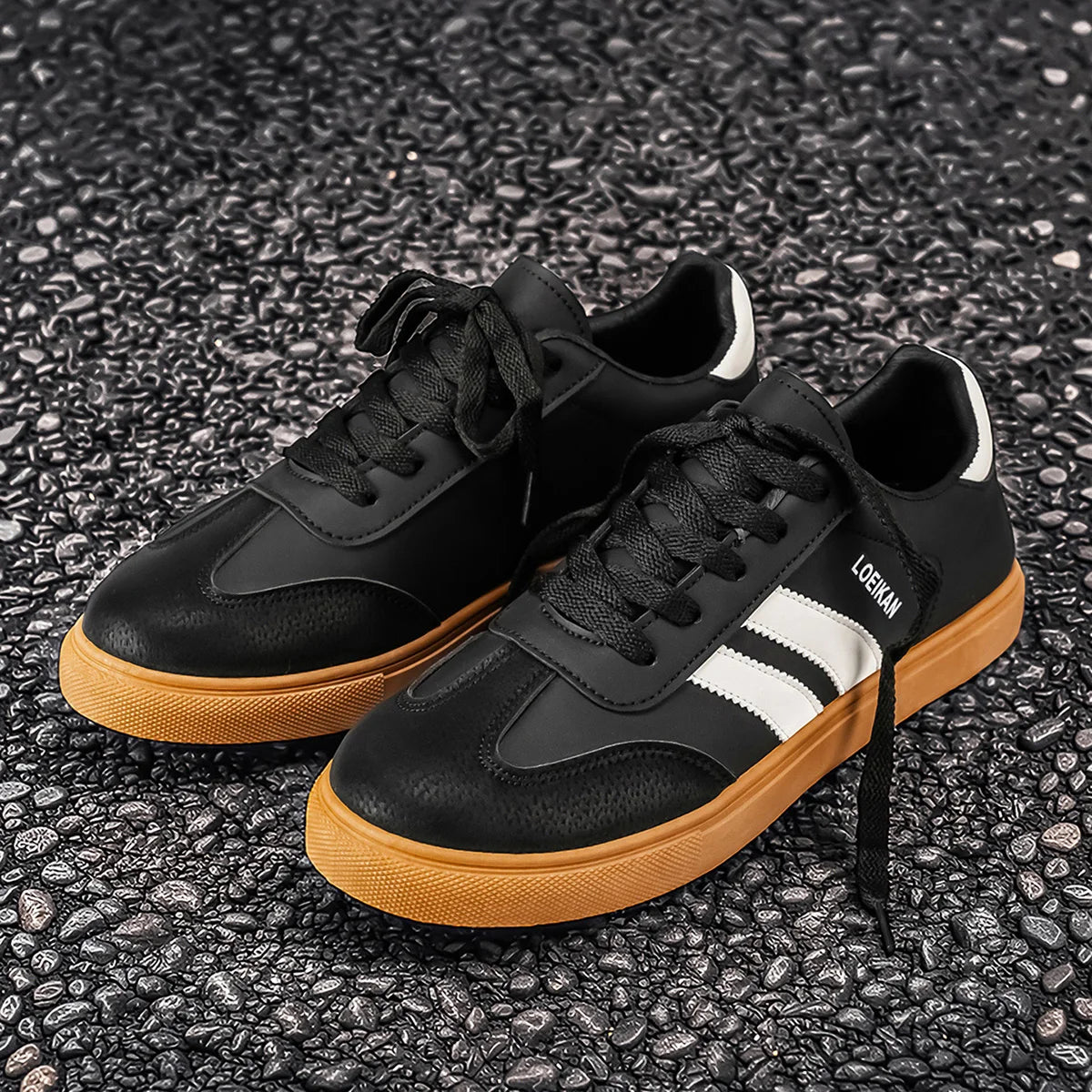 Men's Contrast-Stripe Gum-Sole Sneakers