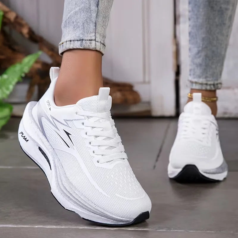 Women's Knitted Mesh Lace-Up Sneakers — product view