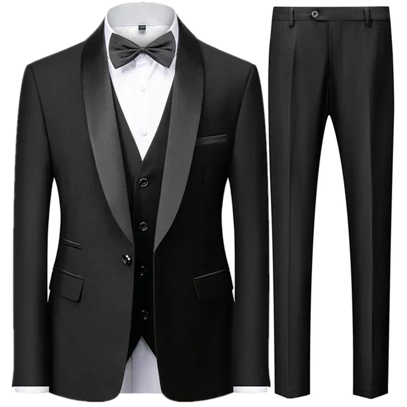Men's Black Three-Piece Occasion Suit