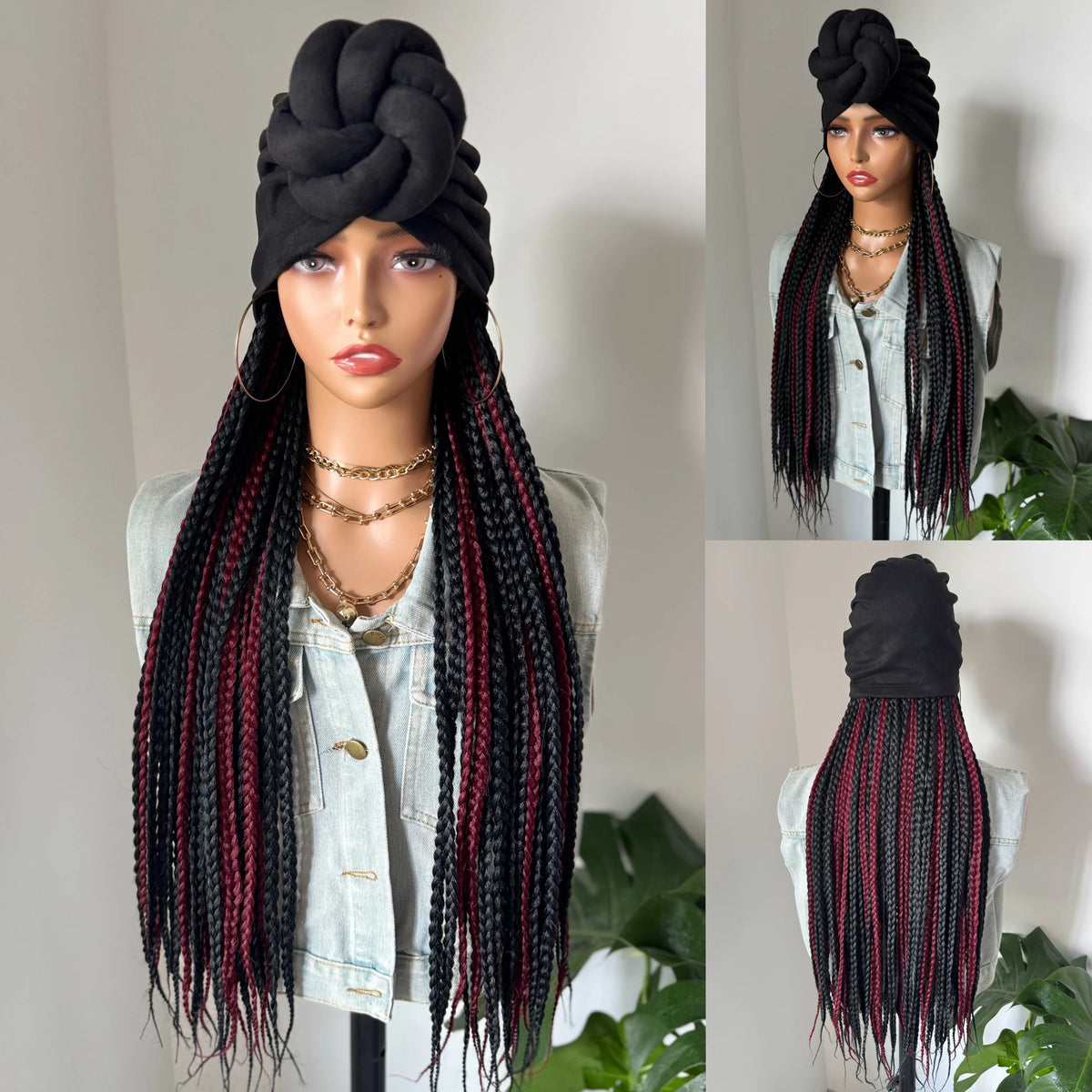Blonded 613# Long 24inch Synthetic Box Braided with Headband - OSASCO
