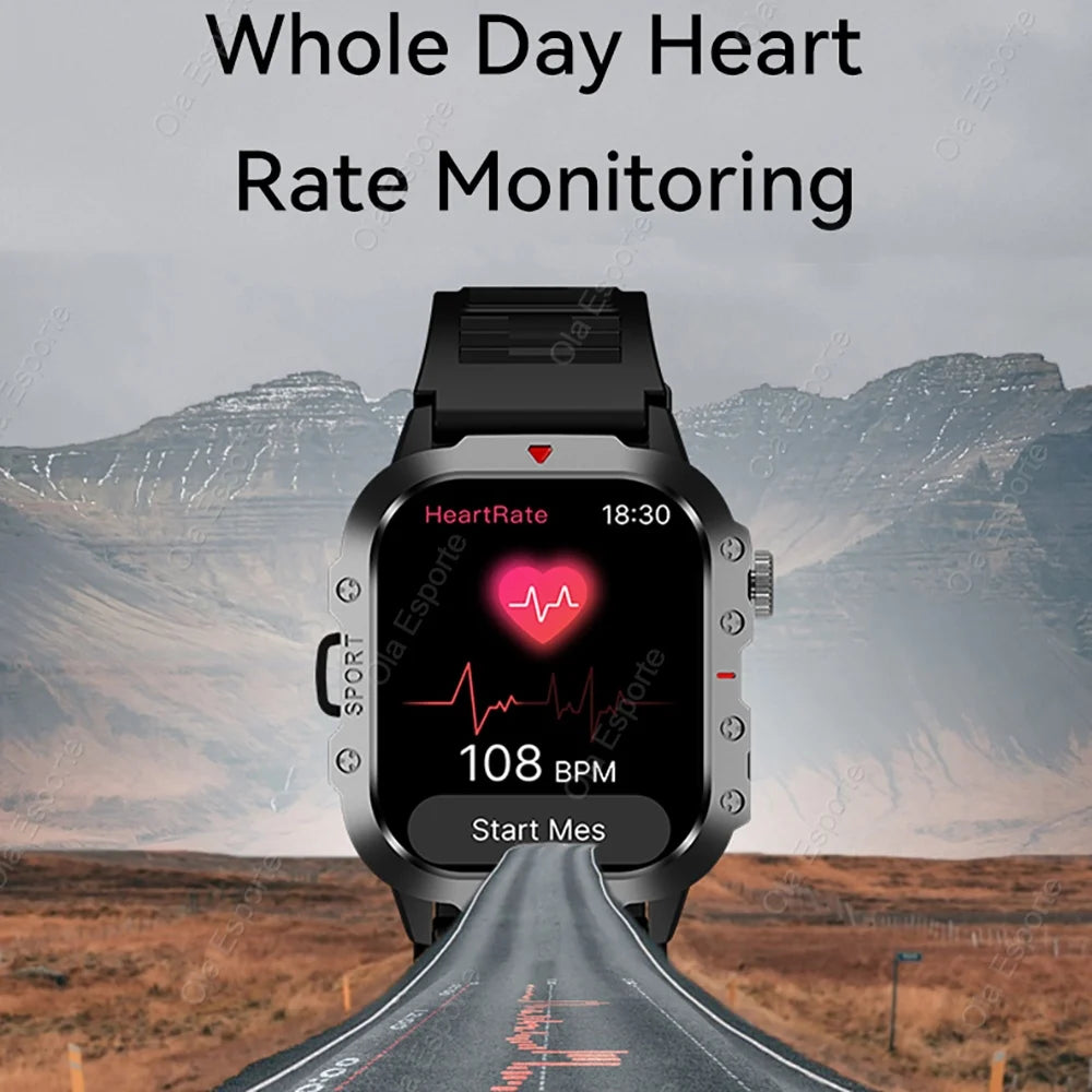 Outdoor 2.01-Inch Calling Smartwatch with Flashlight