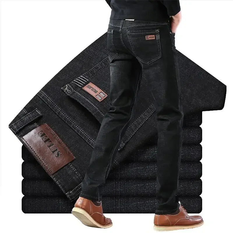 Men's Slim Fit Stretch Denim Jeans - Business Casual Style — product view