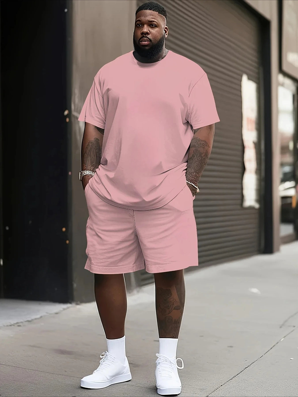 Men's Graphic Print Top & Shorts Set