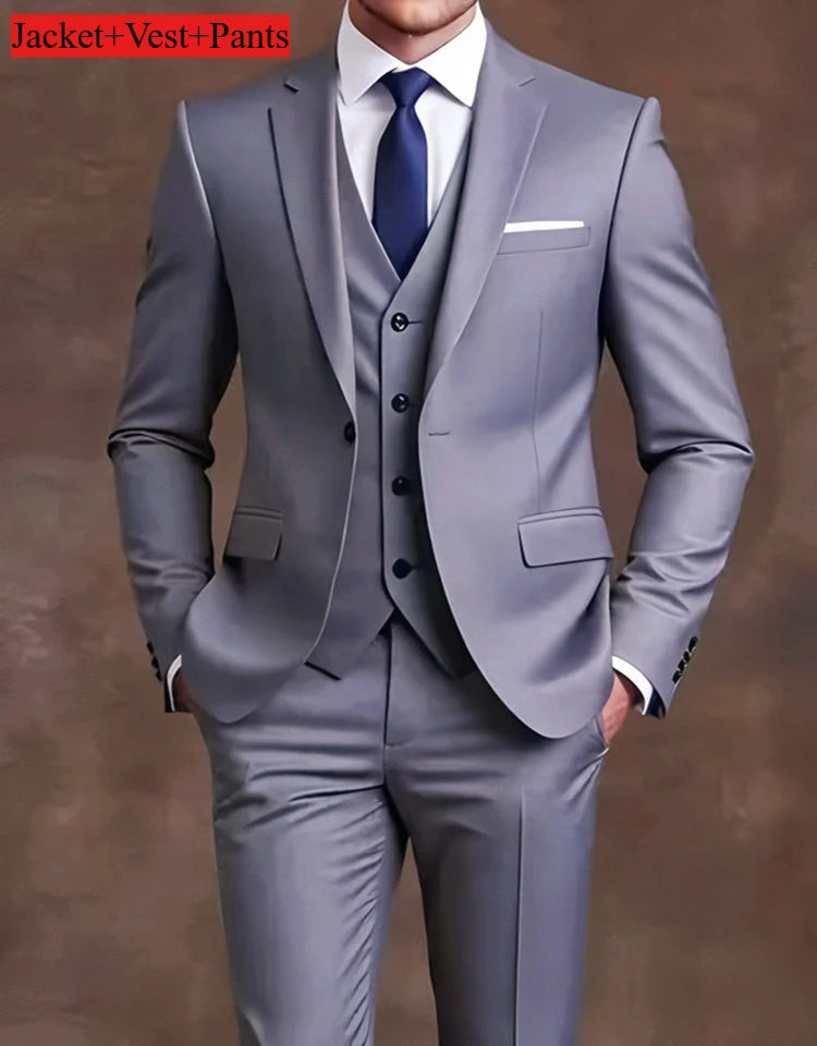 Men's Black Slim-Fit Suit Set — product view