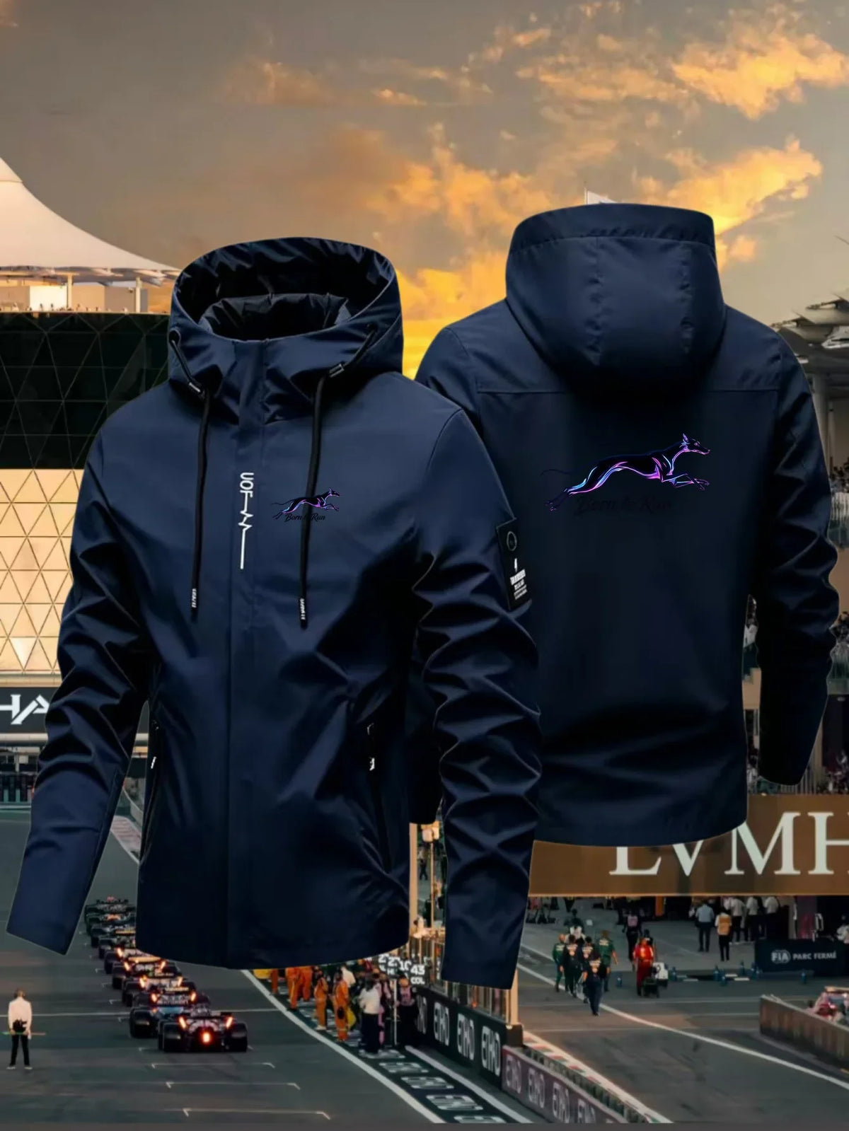 Men's Animal Print Hooded Zip-Up Jacket