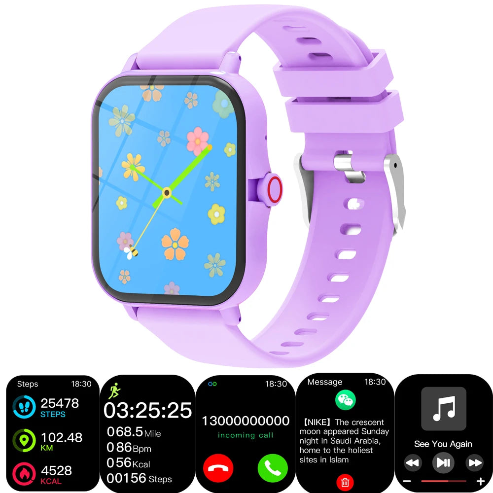 Children's 1.83-Inch Calling Smartwatch with Music Control