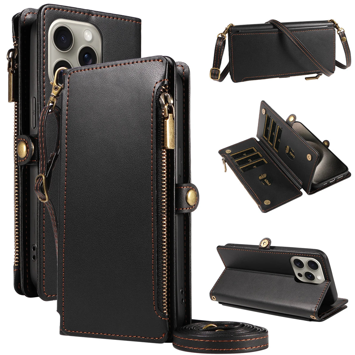 Crossbody Wallet Phone Case with Coin Pocket for iPhone 12 mini, iPhone 12 Pro, iPhone 11, iPhone 12 Pro Max, iPhone 11 Pro, iPhone 11 Pro Max, iPhone XS Max, iPhone XS, iPhone 14 Plus, iPhone 14 Pro Max, iPhone 13, iPhone 14 Pro & More Models