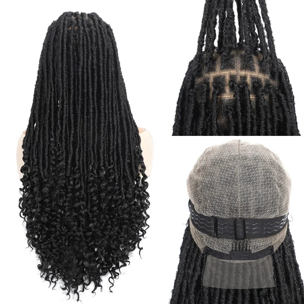 Women's Black Synthetic Glueless Wig — product view