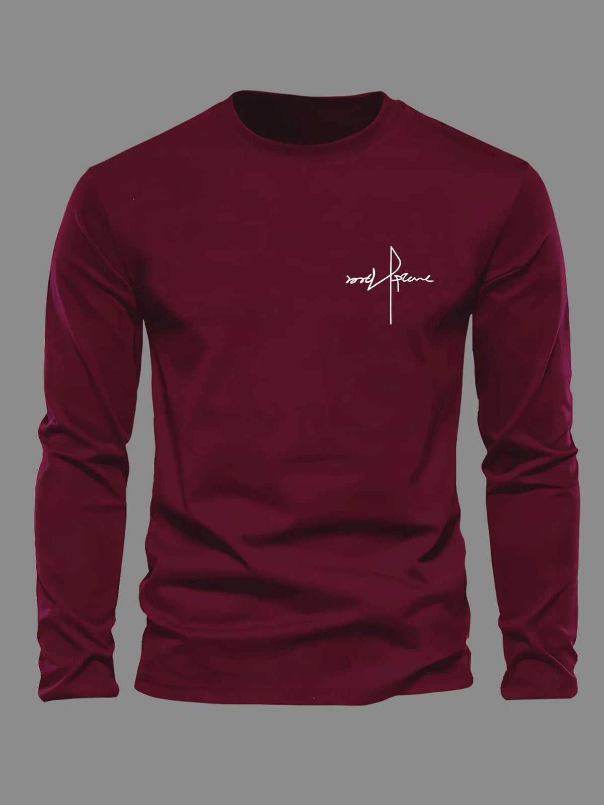 Men's Letter Print Long-Sleeve Casual T-Shirt