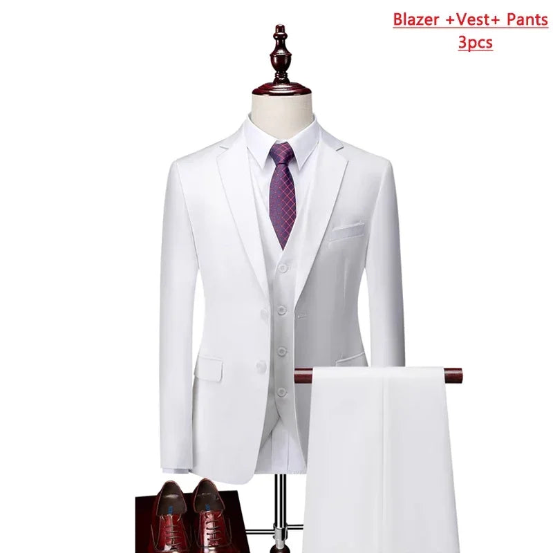 Men's Classic Three-Piece Wedding Suit