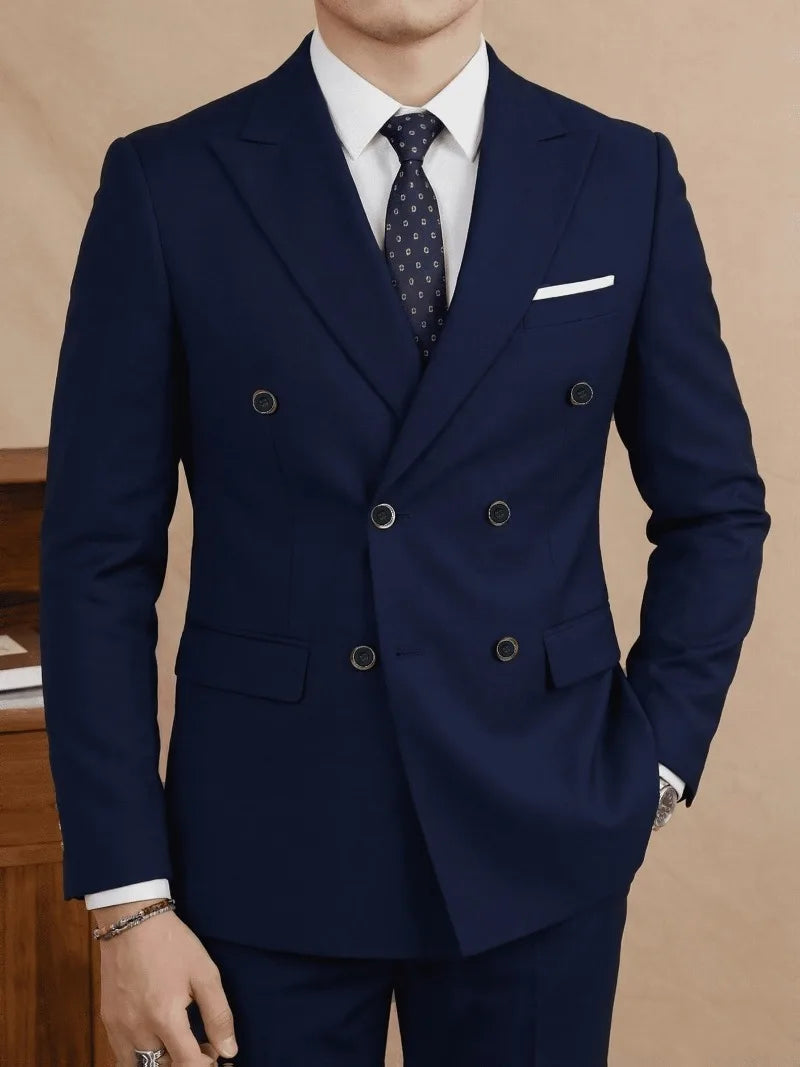 Men's Slim-Fit Double-Breasted Suit Set — product view