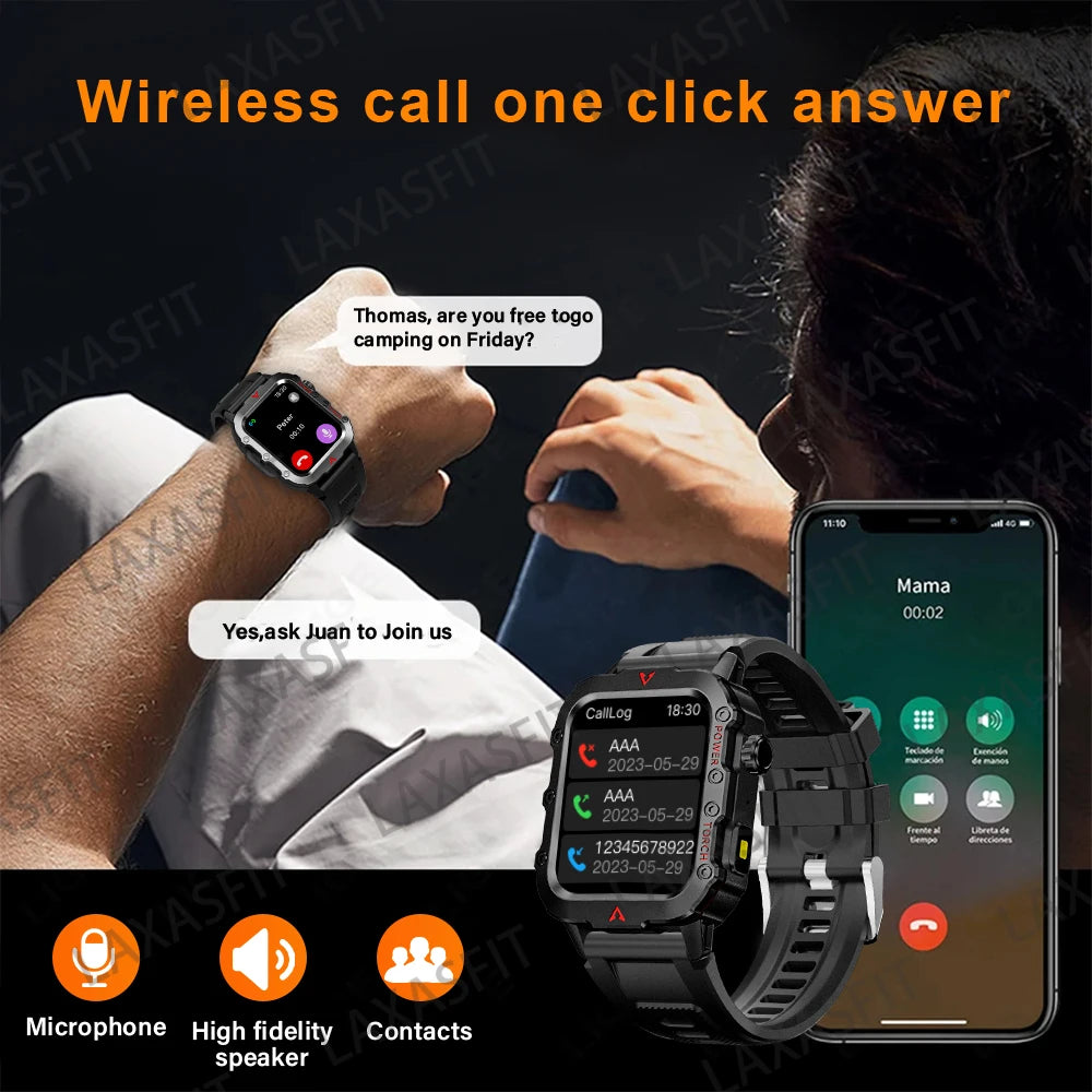 Outdoor 1.44-Inch Calling Smartwatch with Flashlight
