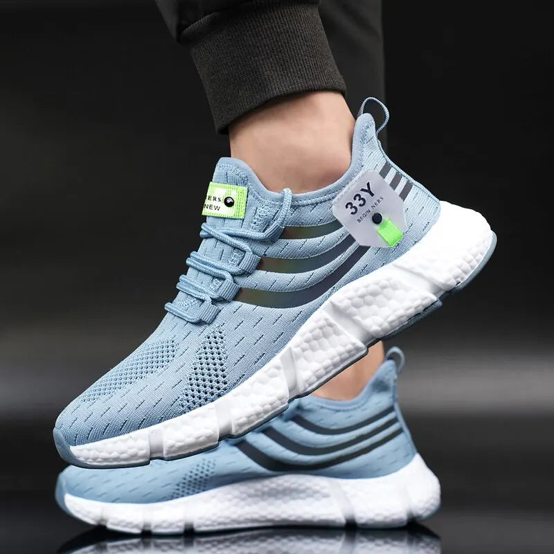 Men's Black Mesh Athletic Sneakers