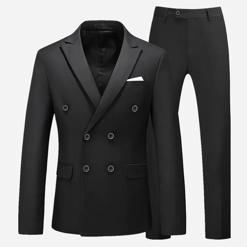 Men's 2-Piece Slim Fit Double-Breasted Peak Lapel Suit Set — product view