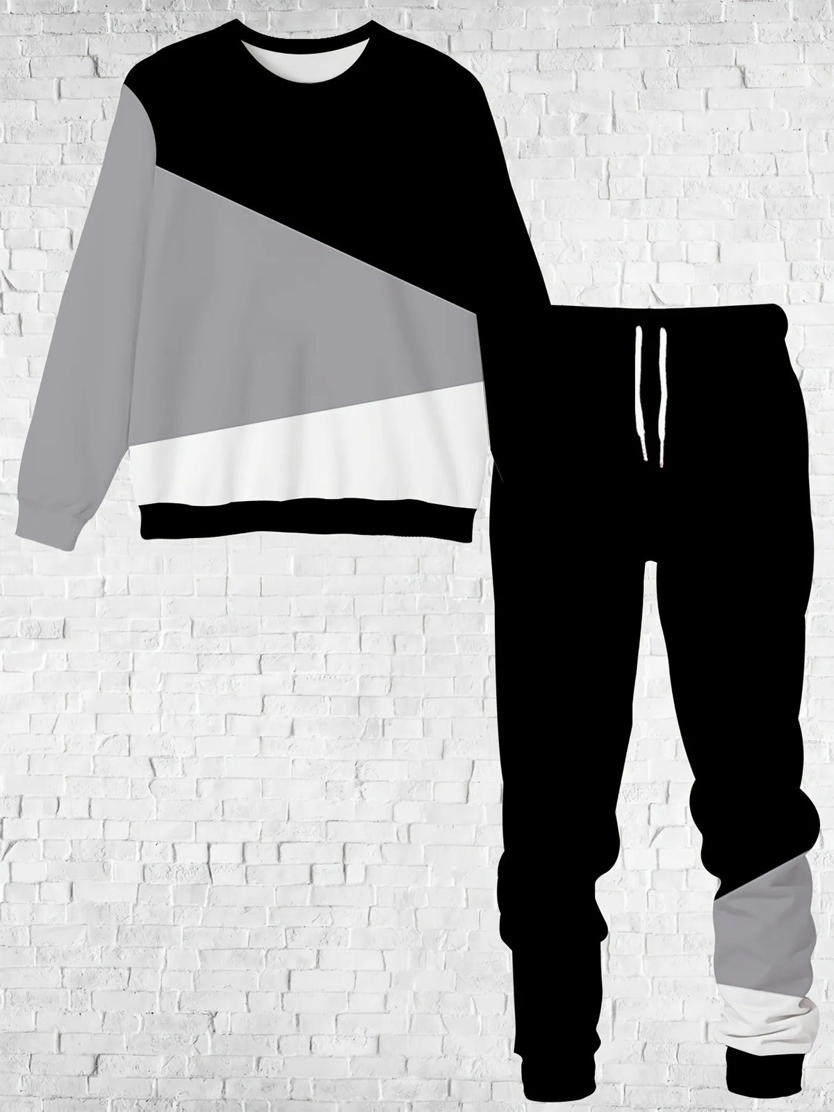 Men's Graphic Print Sweatshirt & Pants Set