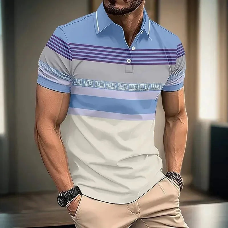 Men's Letter Print Polo Shirt