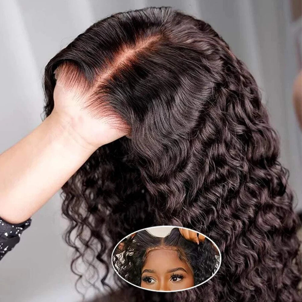 Glueless Deep Wave Human Hair Lace Wig — product view