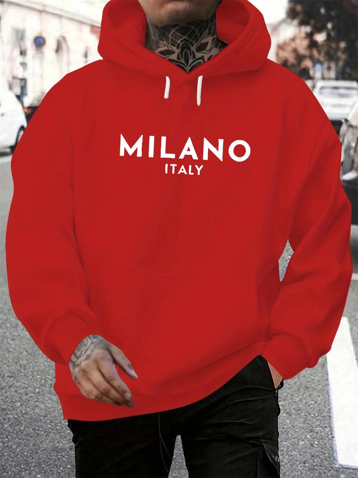 Men's Geometric Print Casual Hoodie