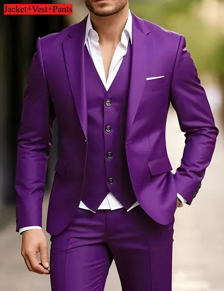 Men's Black Slim-Fit Suit Set — product view