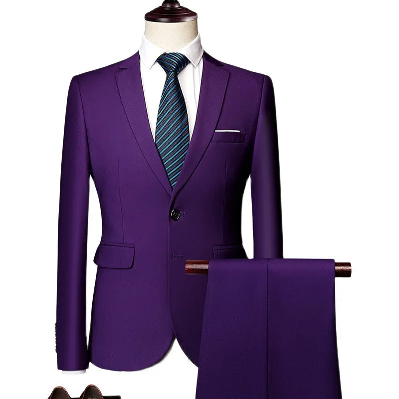 Men's Business Casual Two-Piece Suit