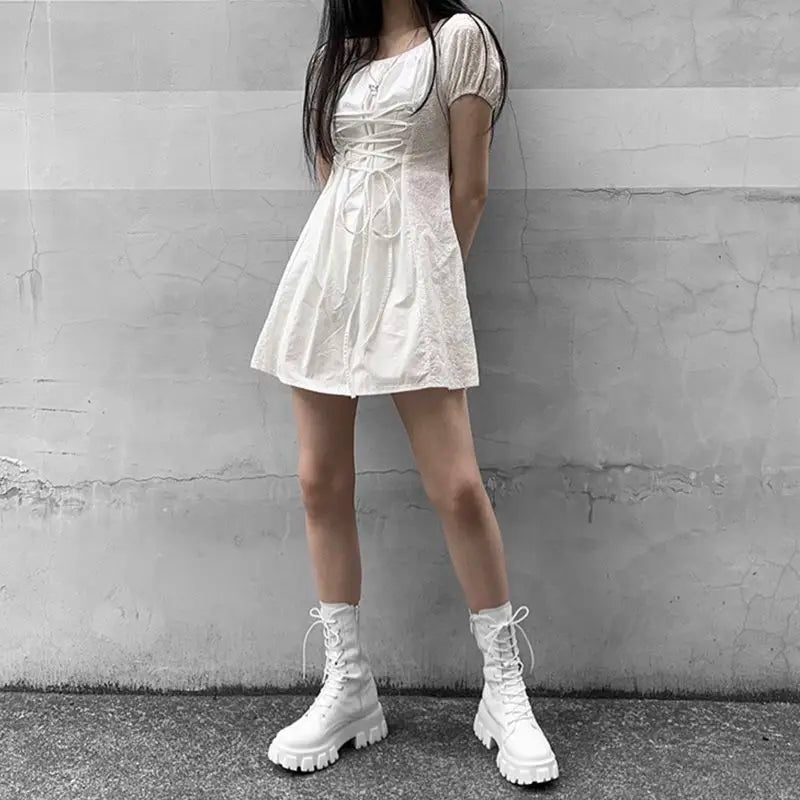 Women's Mid-Calf Lace-Up Platform Boots — product view