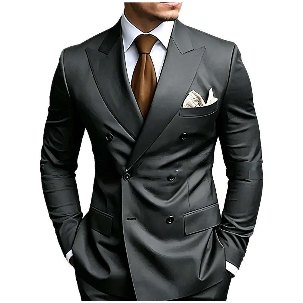 Men's Peak-Lapel Double-Breasted Suit