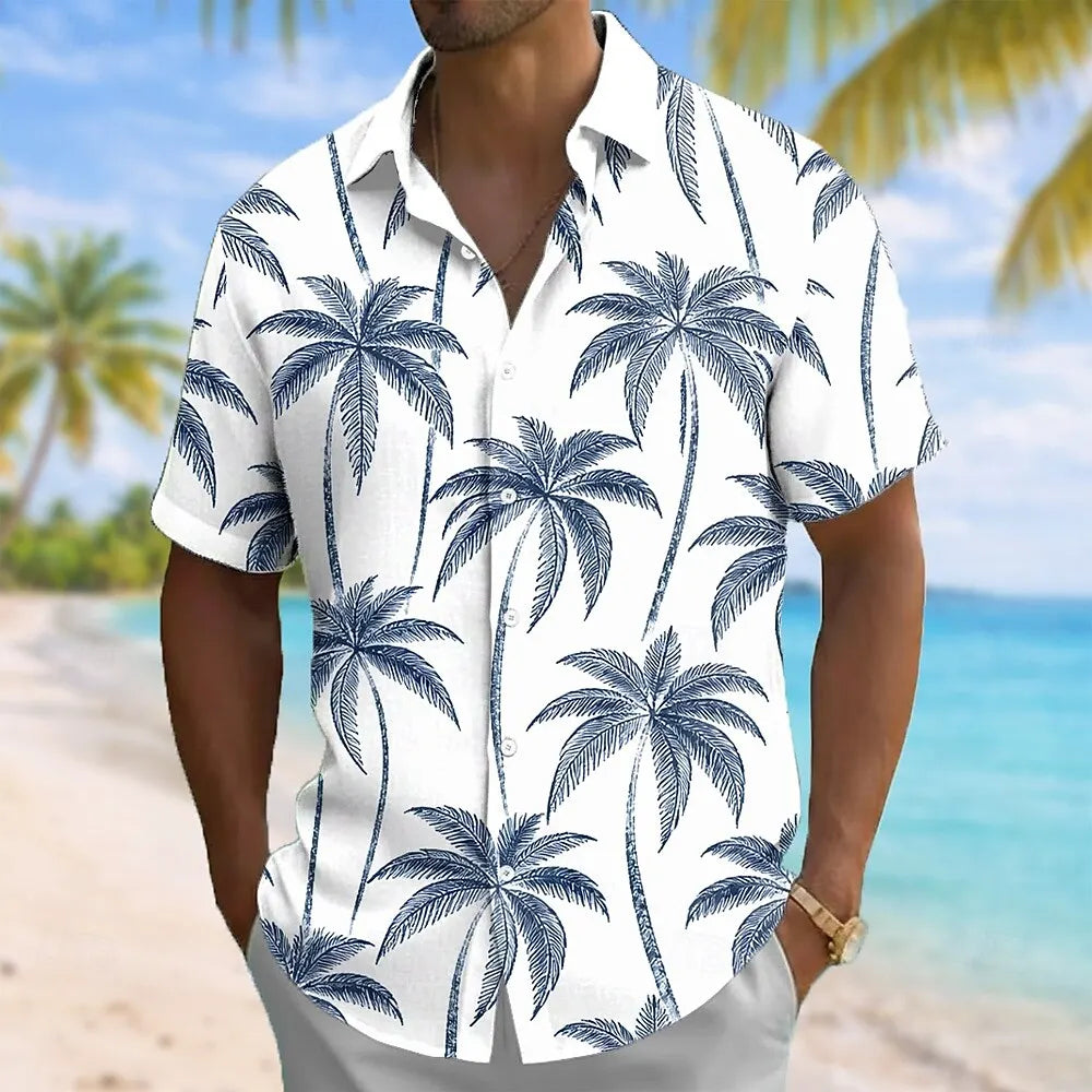Men's Graphic Print Short-Sleeve Casual Shirt