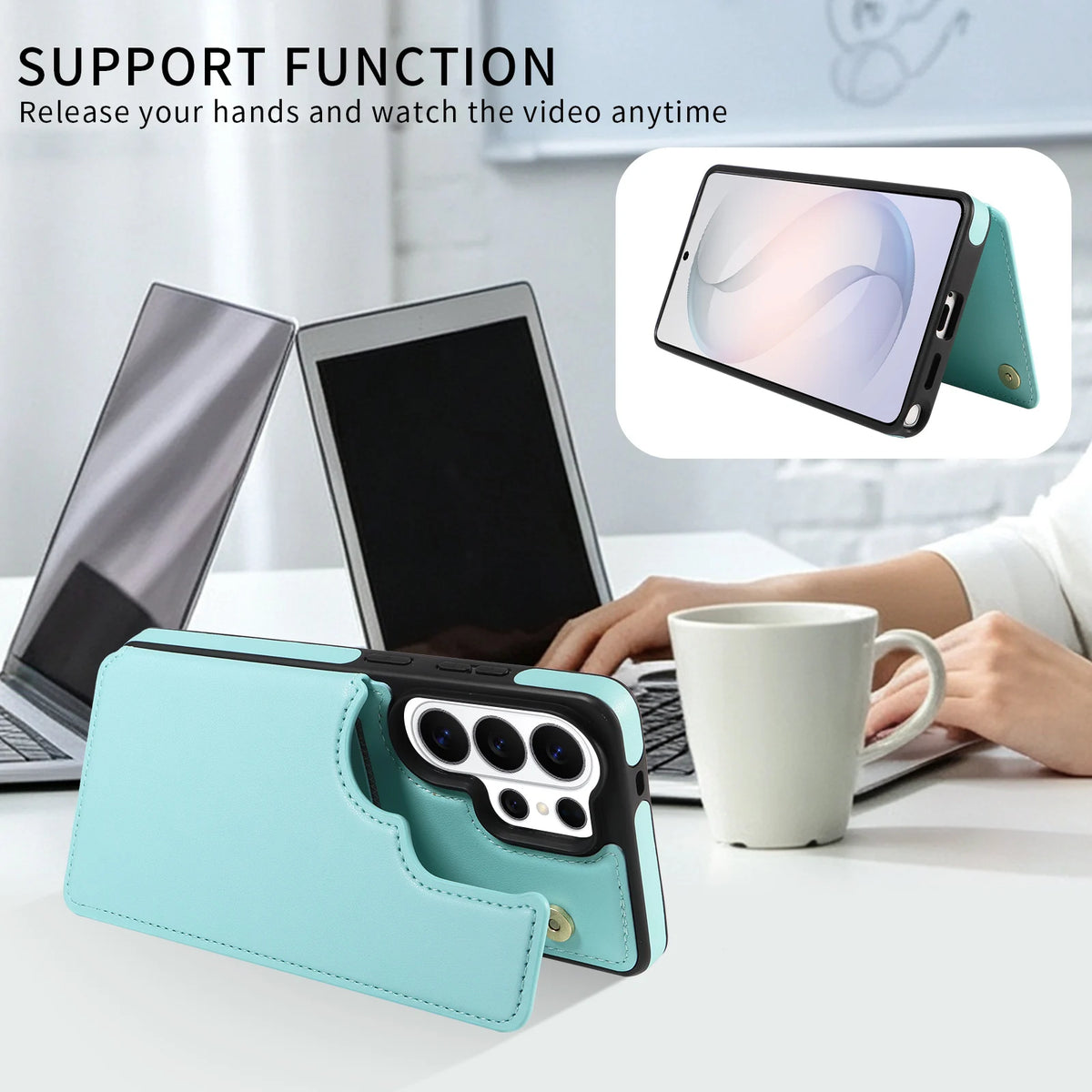 Flip Wallet Phone Case with Card Slots for Samsung Galaxy S23 FE, S23+, S24 Ultra, S24, S22 Ultra 5G, S22 5G, S23, S23 Ultra, S25 Ultra, S25+, S26 Ultra, S26+, S24+, S24 FE, S25 FE, S25, A17, A06, A36, A56, S26, A37, A57, A07, A14 & More Models