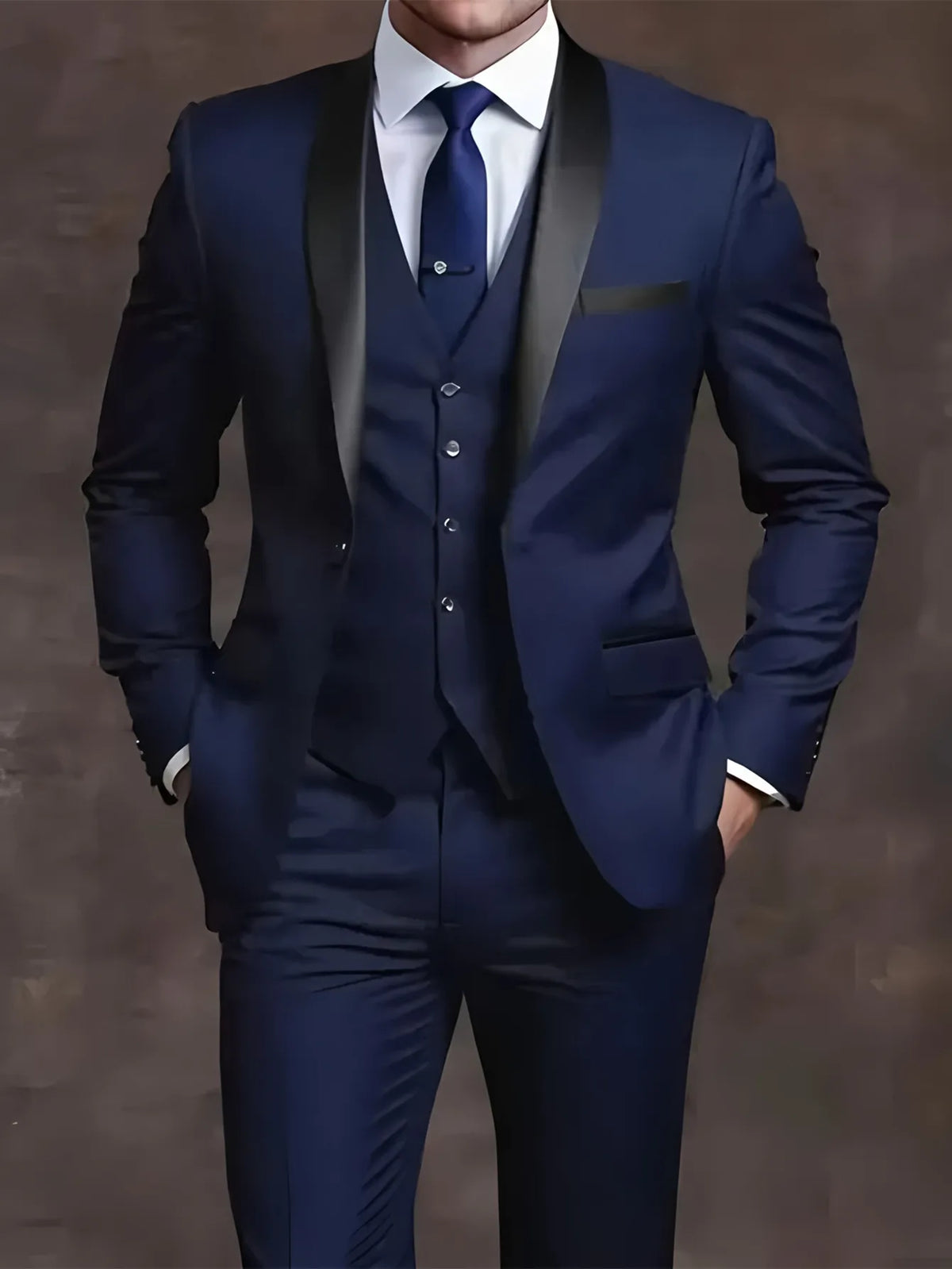 Men's Black Slim-Fit Suit Set — product view