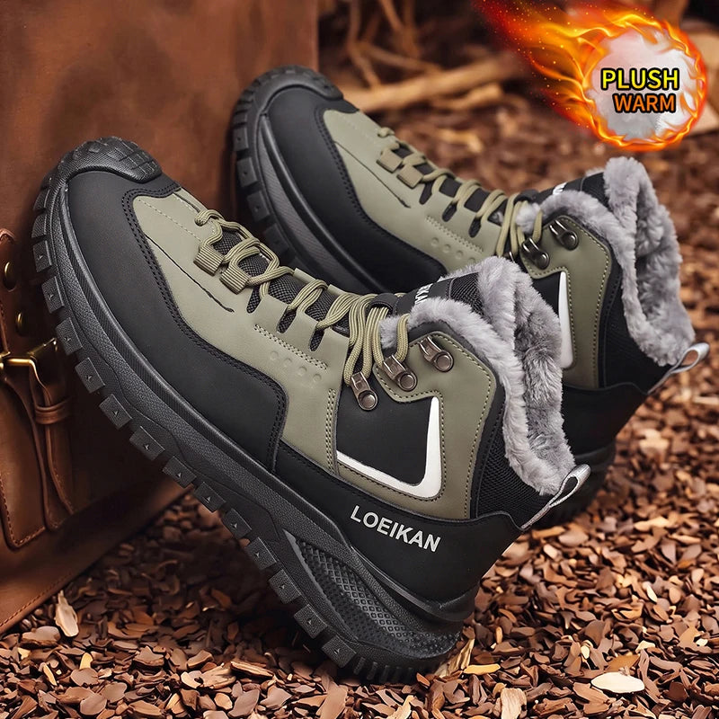 Bottines à lacets pour homme avec empiècements latéraux contrastants