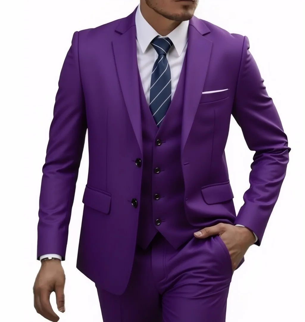 Men's Two-Button Three-Piece Suit