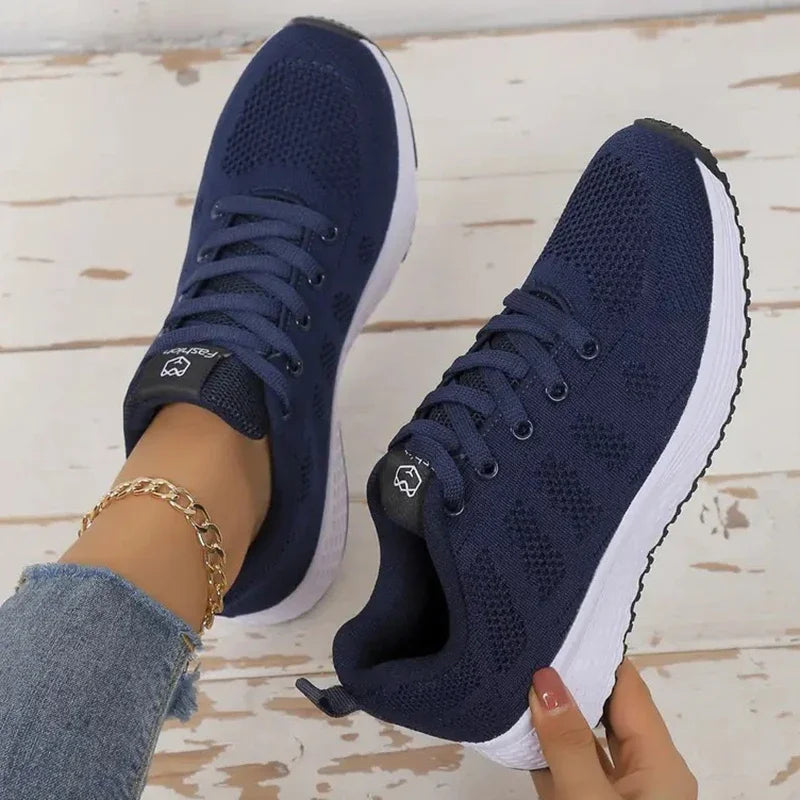 Women's Mesh Lace-Up Walking Sneakers — product view