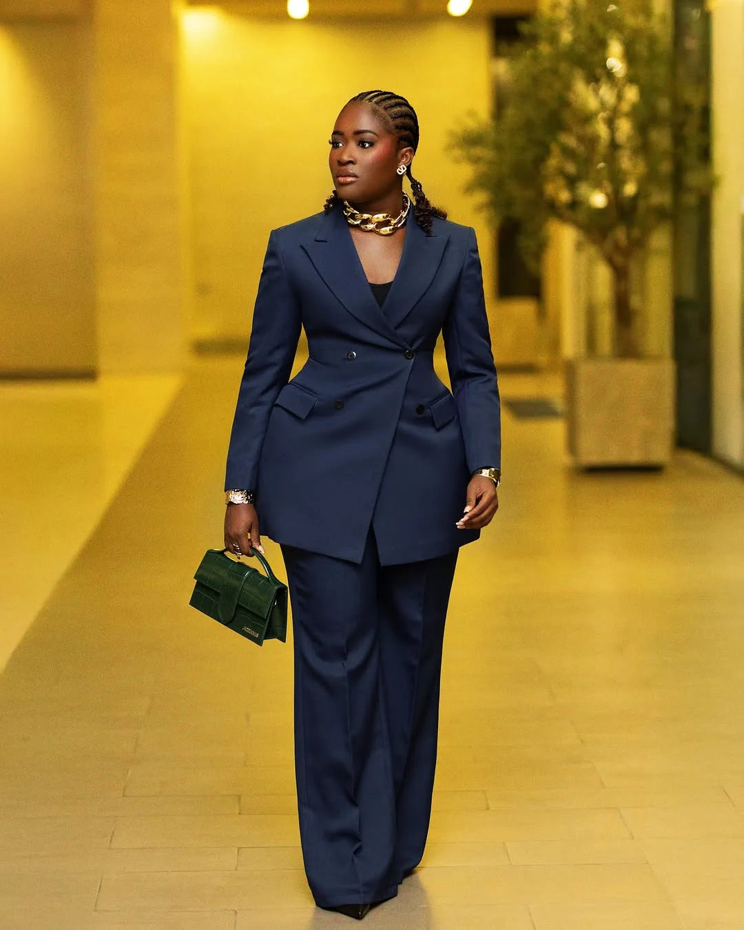 Women's Double-Button Blazer & Pants Set
