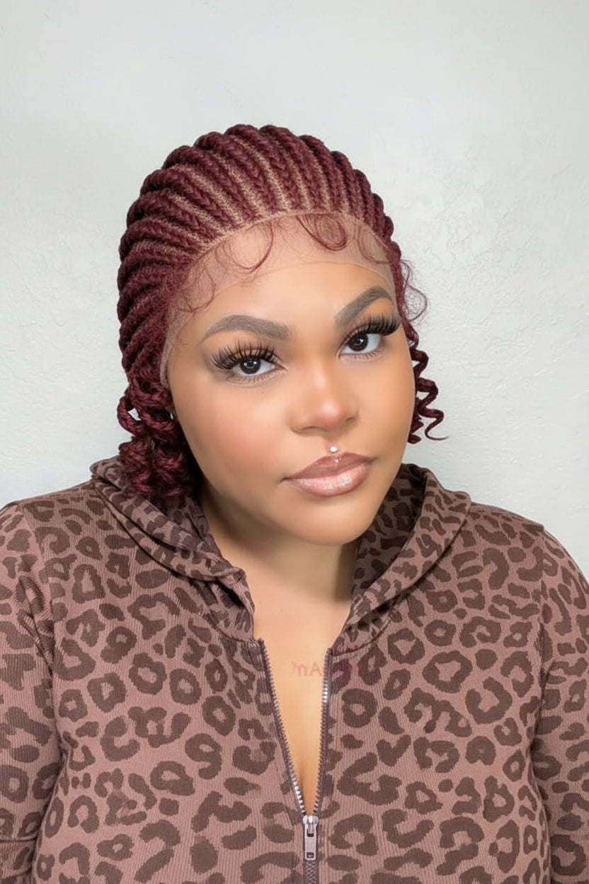 Full Lace Wig Braided 8 Inch Short Bob Braided Wig Synthetic Short - OSASCO