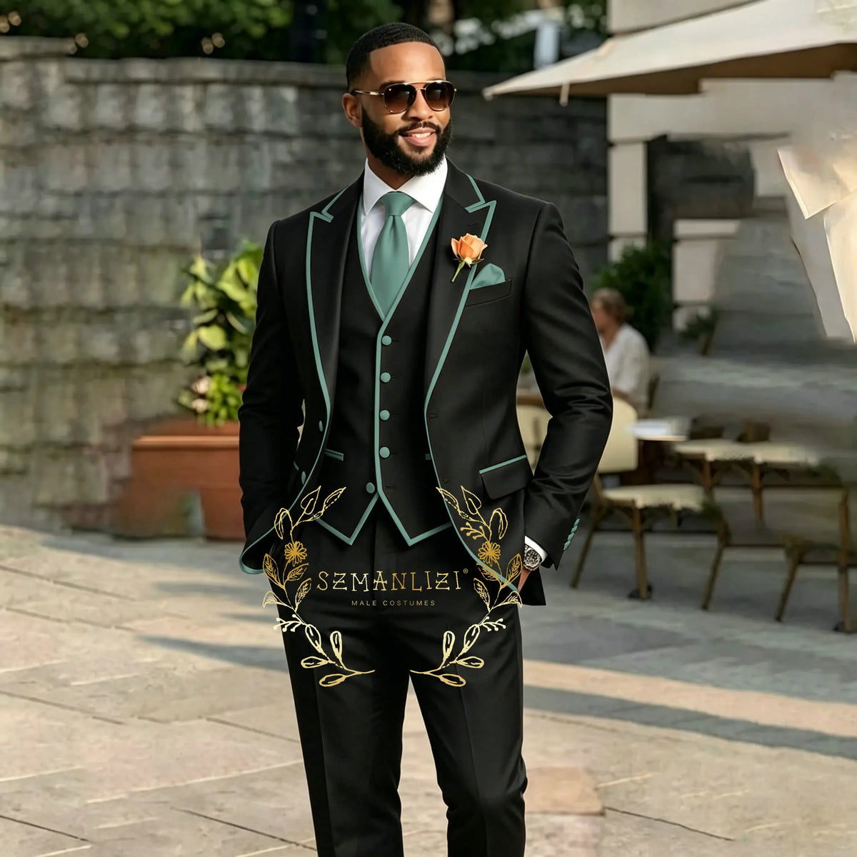 Men's Black 3-Piece Suit Set — product view