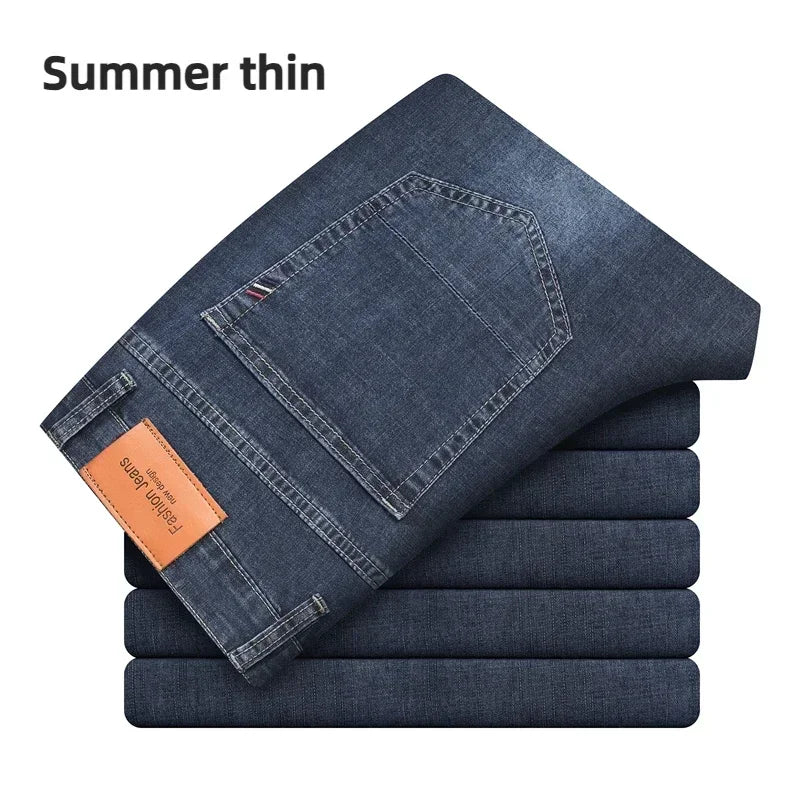 Men's Gray Regular Fit Stretch Denim Jeans — product view
