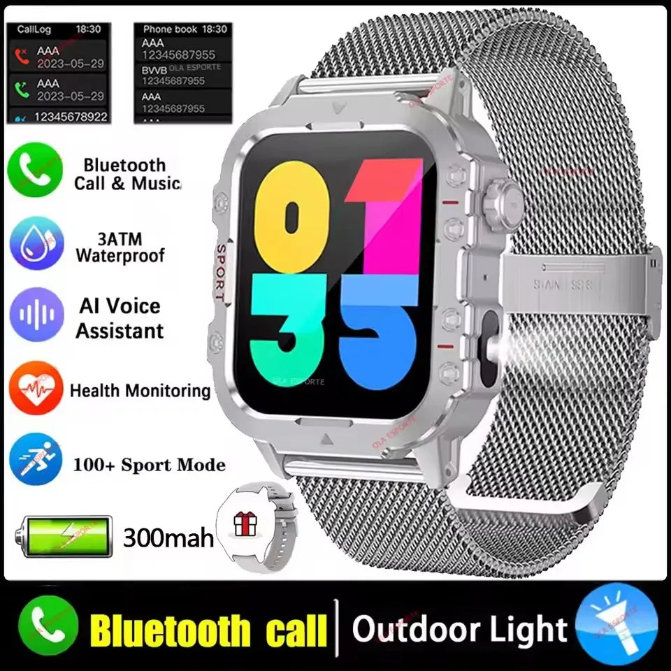 Outdoor 1.71-Inch Calling Smartwatch with Flashlight
