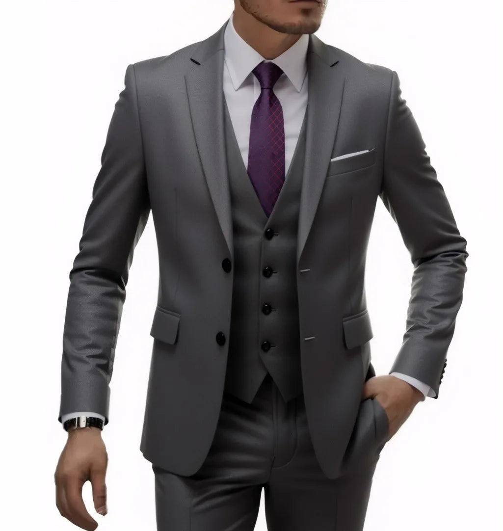 Men's Two-Button Three-Piece Suit
