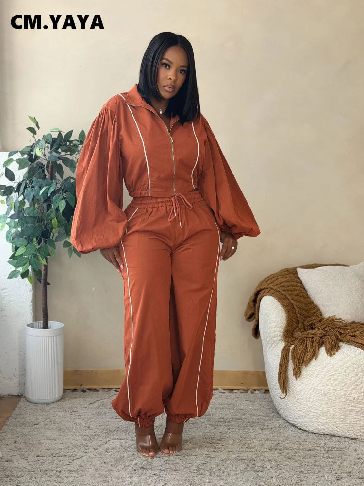 Women's Colour-Block Zip Sweatshirt & Pants Set