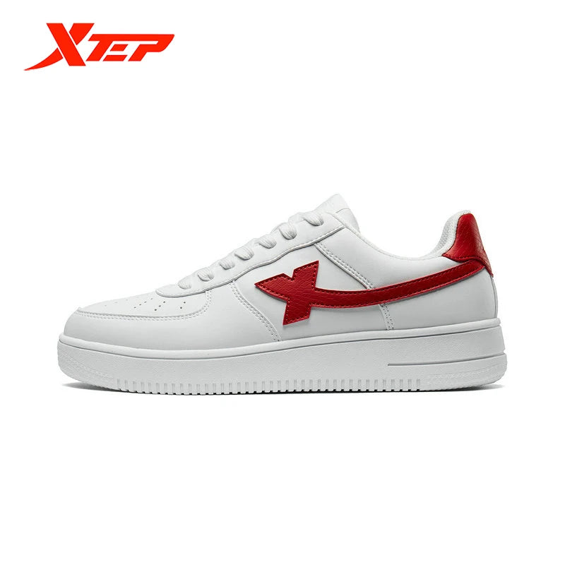 Unisex White Lace-Up Skate-Style Sneakers — product view