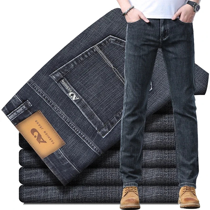 Men's Slim Fit Stretch Denim Jeans - Business Casual Style — product view