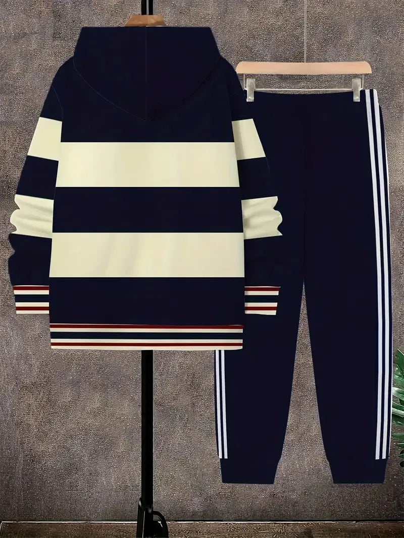 Men's Graphic Print Casual Outfit Set