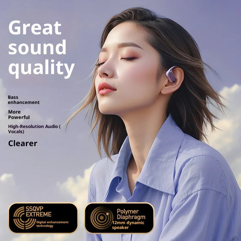 Open-Ear Gaming Wireless Earbuds with LED Display