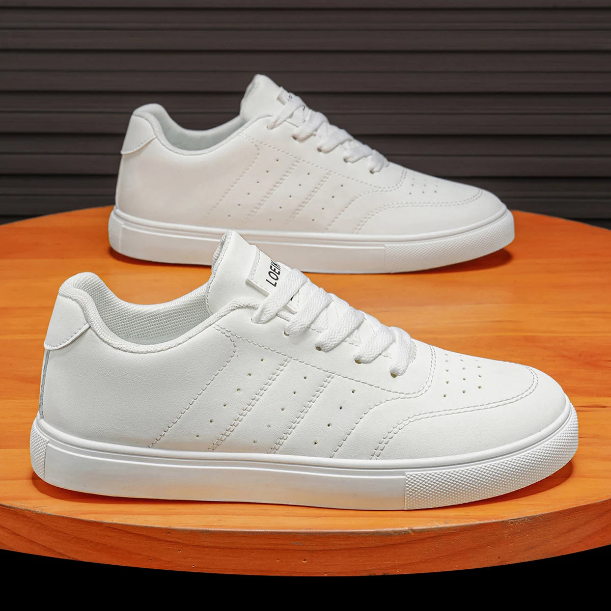 Men's Monochrome Low-Top Casual Sneakers
