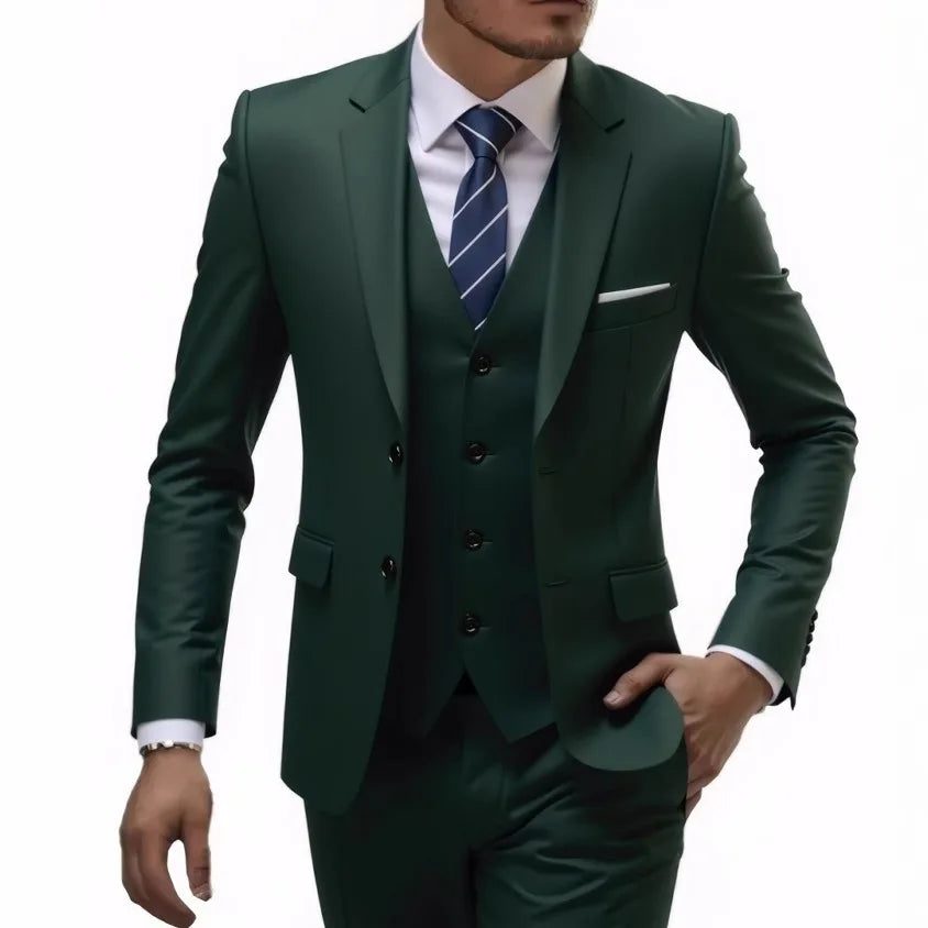 Men's Two-Button Three-Piece Suit